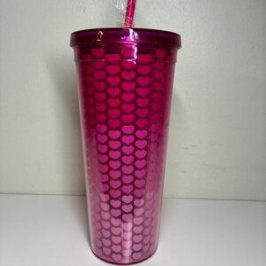 Dunkin Valentine's Day Heart Tumbler Cup PINK